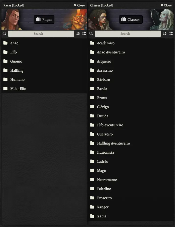 Raças e Classes Dinâmicas