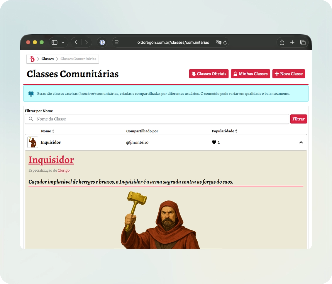 Classes Comunitárias